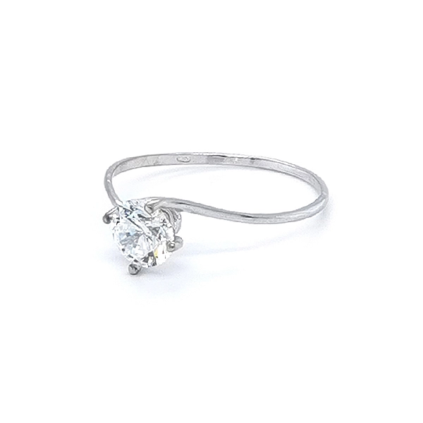 Verlobungsring mit Zirkon aus Weißgold