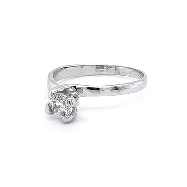 Verlobungsring mit Zirkon aus Weißgold