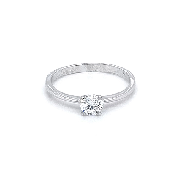 Verlobungsring mit Zirkon aus Weißgold