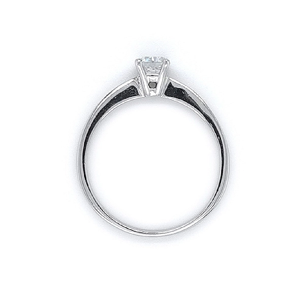 Verlobungsring mit Zirkon aus Weißgold