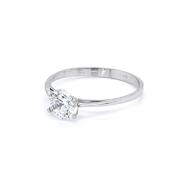 Verlobungsring mit Zirkon aus Weißgold