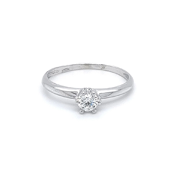 Verlobungsring mit Zirkon aus Weißgold