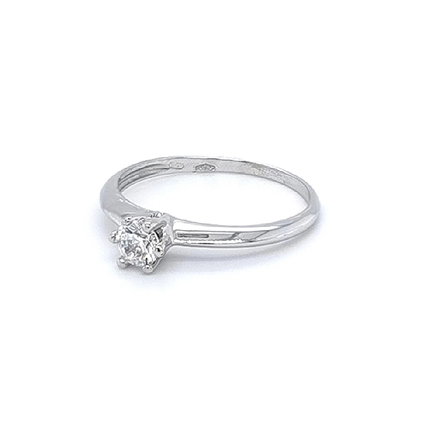 Verlobungsring mit Zirkon aus Weißgold