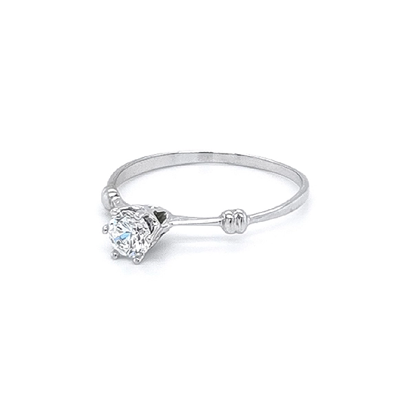 Verlobungsring mit Zirkon aus Weißgold