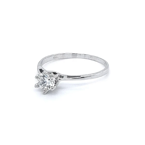 Verlobungsring mit Zirkon aus Weißgold