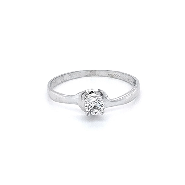 Verlobungsring mit Zirkon aus Weißgold