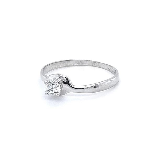 Verlobungsring mit Zirkon aus Weißgold