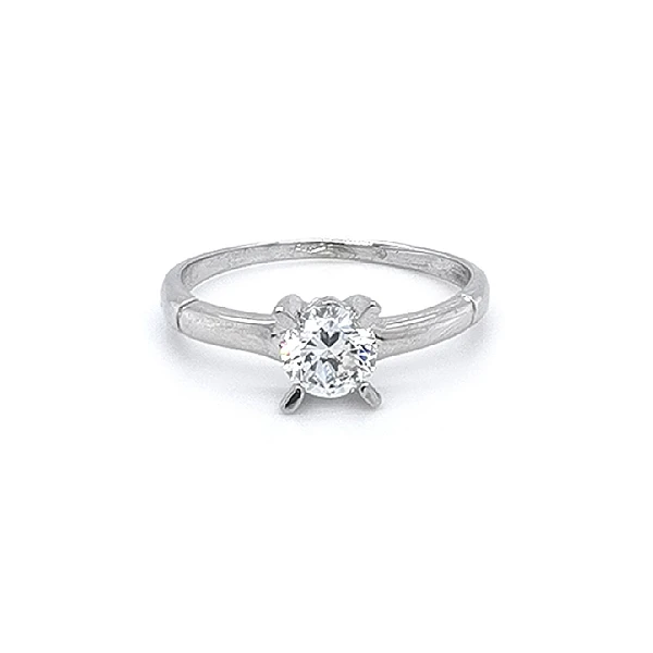 Verlobungsring mit Zirkon aus Weißgold