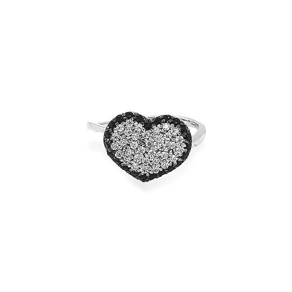 Goldring in Herzform mit Zirkonen