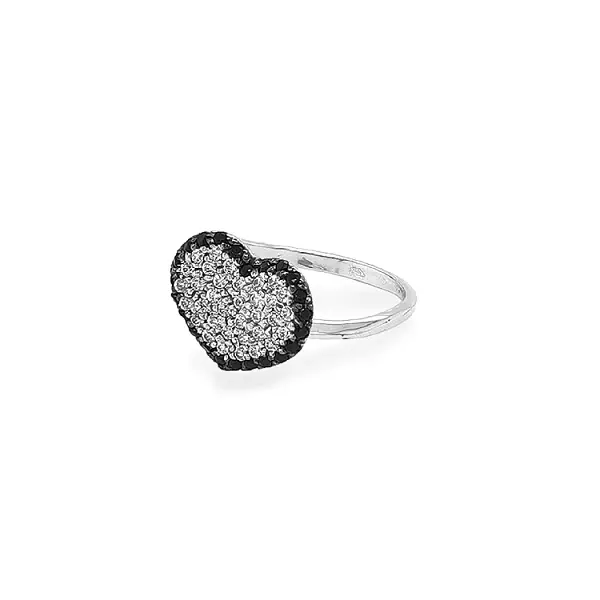 Goldring in Herzform mit Zirkonen