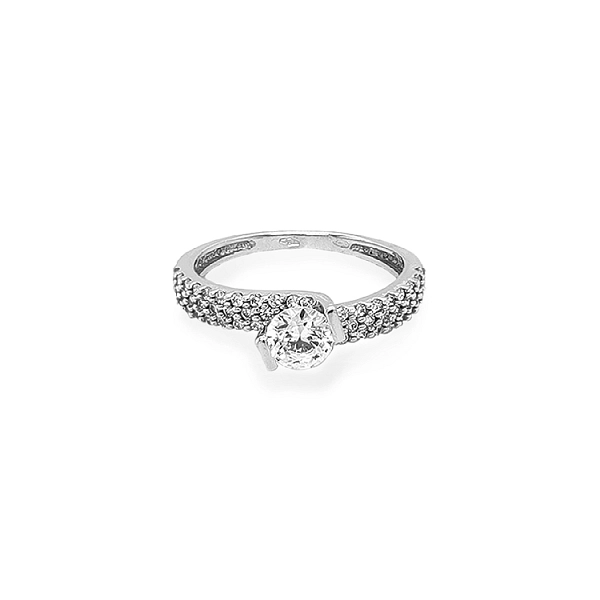 Gold Verlobungsring mit Zirkonen