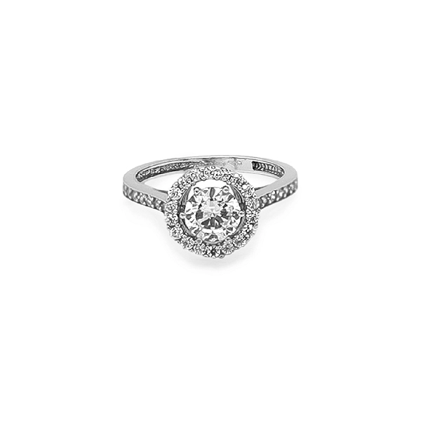 Gold Verlobungsring mit Zirkonen