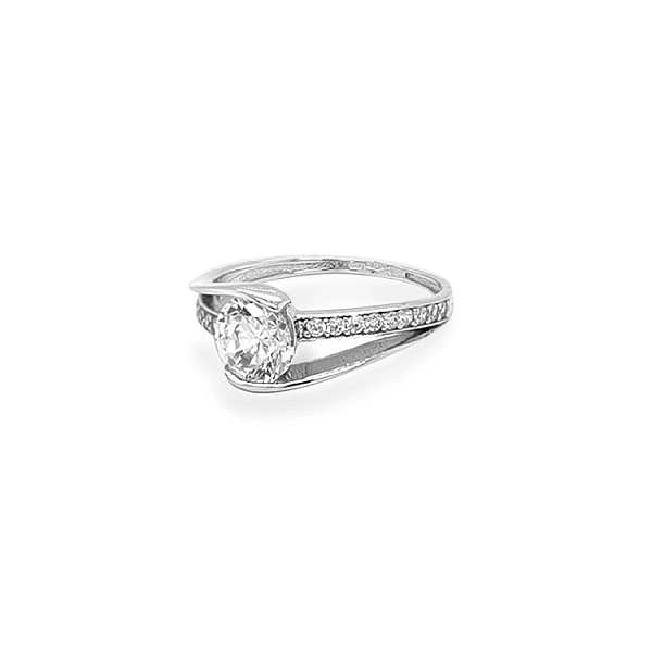 Gold Verlobungsring mit Zirkonen