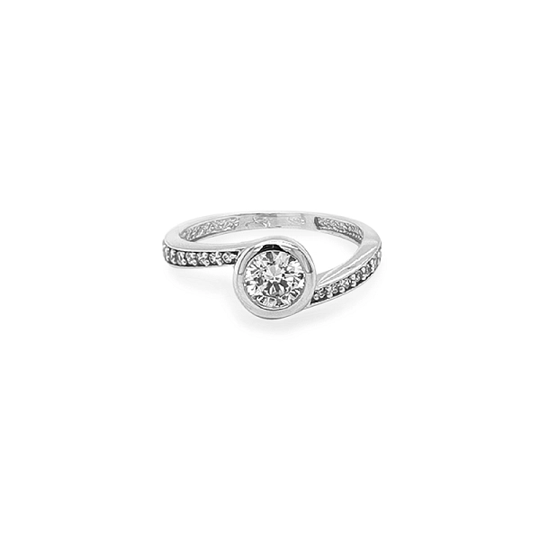 Gold Verlobungsring mit Zirkonen