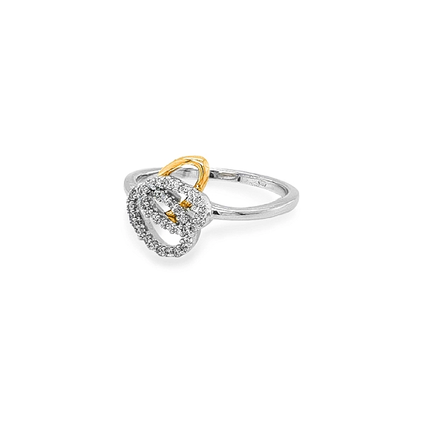 Goldring mit Zirkonen aus kombiniertem Gold