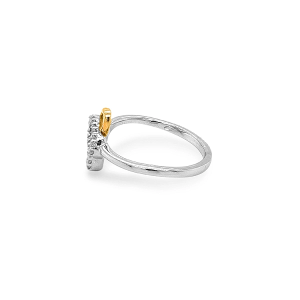 Goldring mit Zirkonen aus kombiniertem Gold