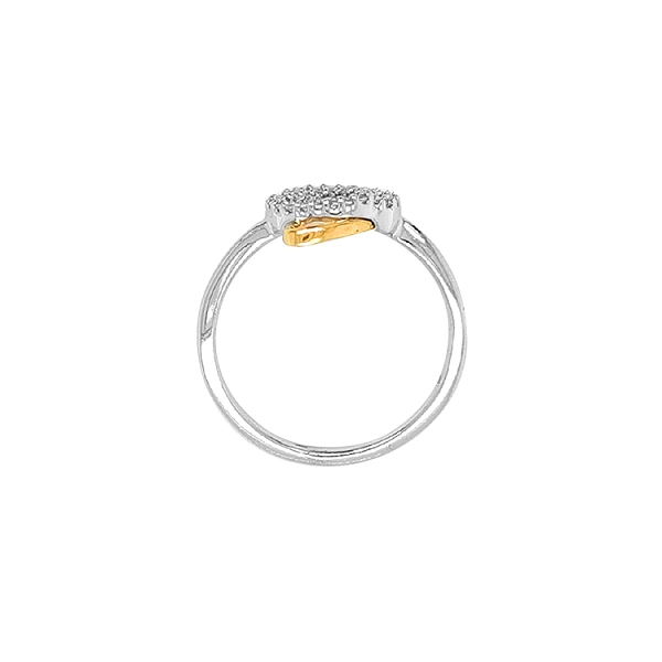 Goldring mit Zirkonen aus kombiniertem Gold