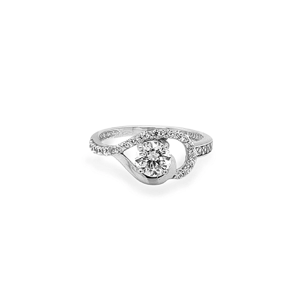 Gold Verlobungsring mit Zirkonen