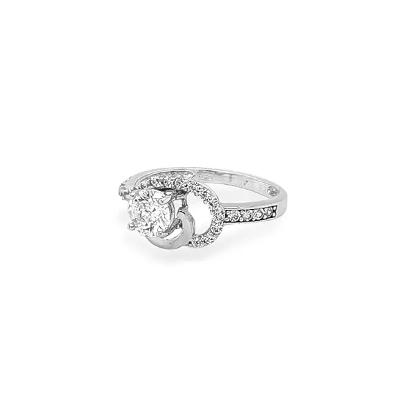 Gold Verlobungsring mit Zirkonen