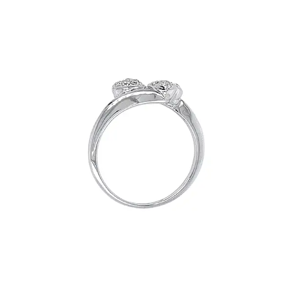 Goldring in Herzform mit Zirkonen