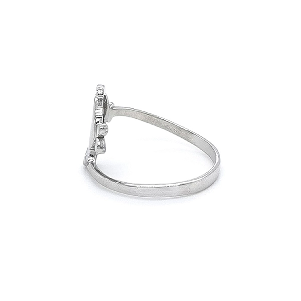 Ring Fisch mit Zirkonen aus Weißgold