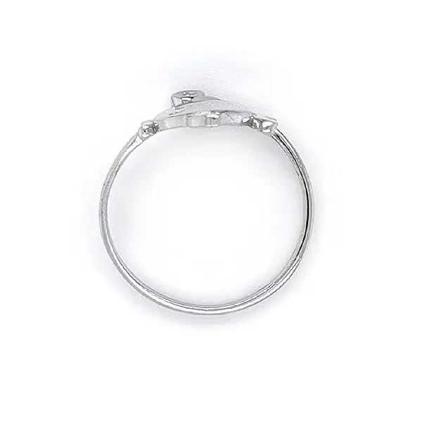 Ring Fisch mit Zirkonen aus Weißgold