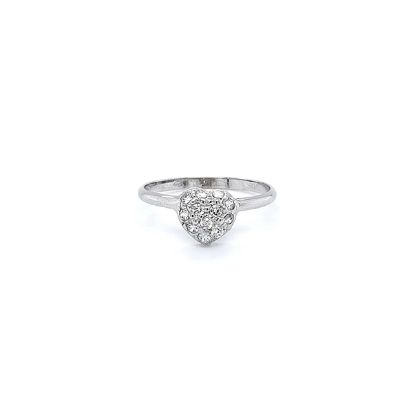 Ring Herz mit Zirkonen aus Weißgold