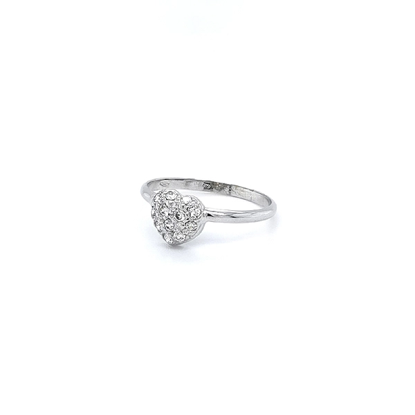 Ring Herz mit Zirkonen aus Weißgold