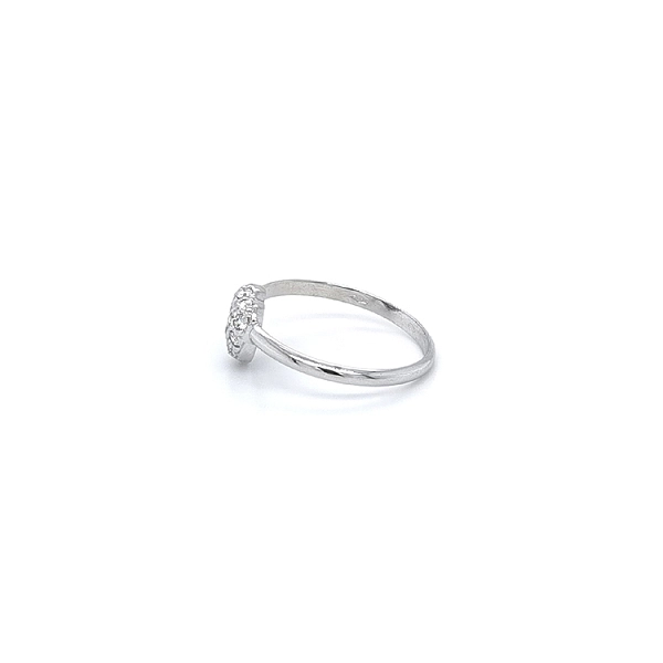 Ring Herz mit Zirkonen aus Weißgold