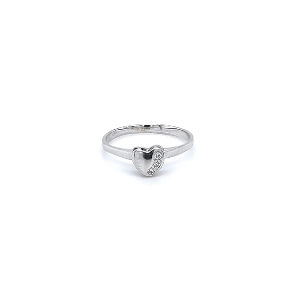 Ring Herz mit Weißgold-Zikonen