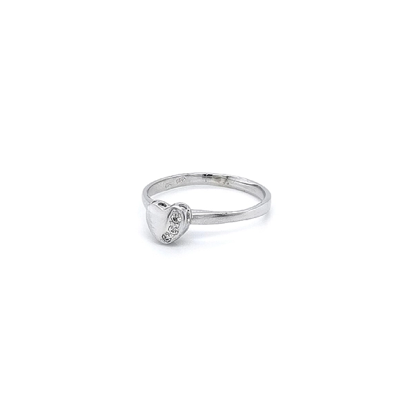 Ring Herz mit Weißgold-Zikonen