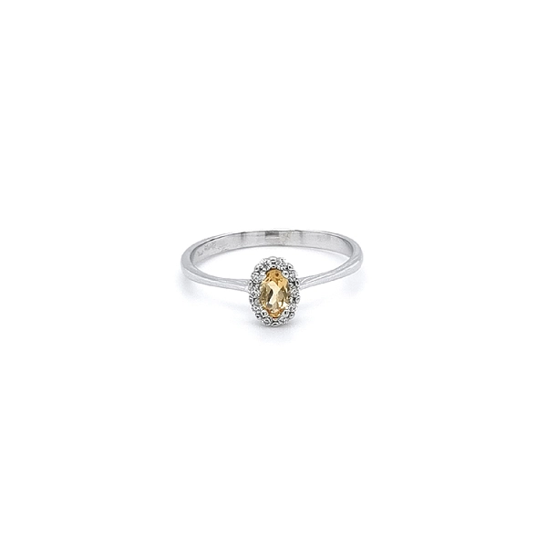 Ring mit Citrin aus Weißgold