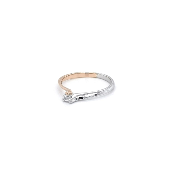 Verlobungsring mit Zirkon aus kombiniertem Gold