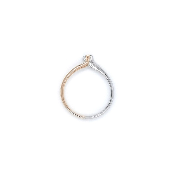 Verlobungsring mit Zirkon aus kombiniertem Gold