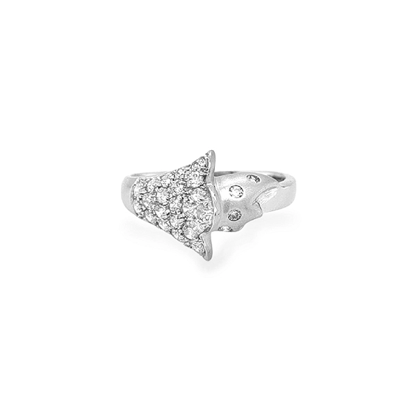Ring mit Zirkonen aus Weißgold