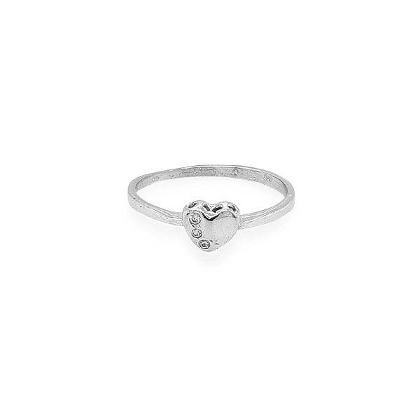 Goldring mit Zirkonen in Herzform
