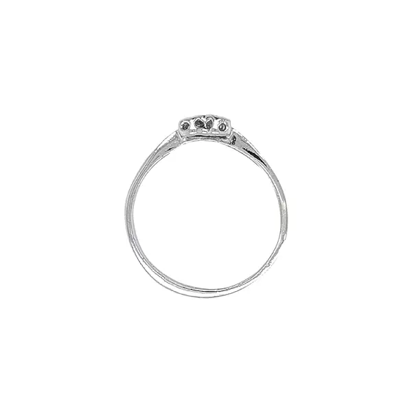 Goldring mit Zirkonen in Herzform