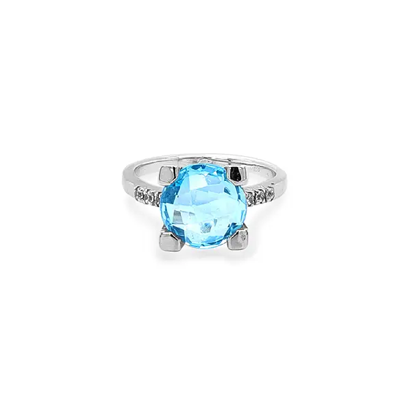 Goldring mit farbigen Zirkonen