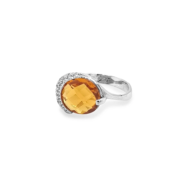 Goldring mit farbigen Zirkonen
