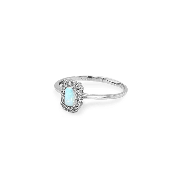 Goldring mit Opal und Zirkonen