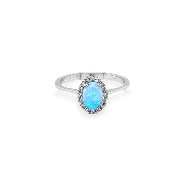 Goldring mit Opal und Zirkonen