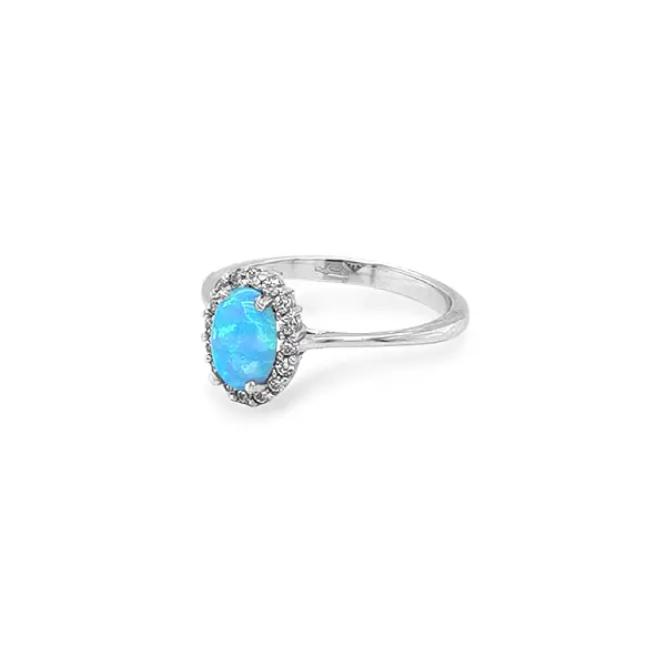 Goldring mit Opal und Zirkonen