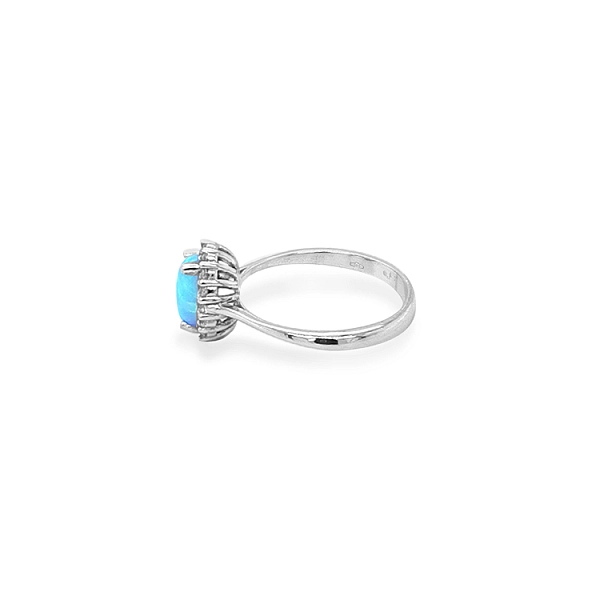 Goldring mit Opal und Zirkonen