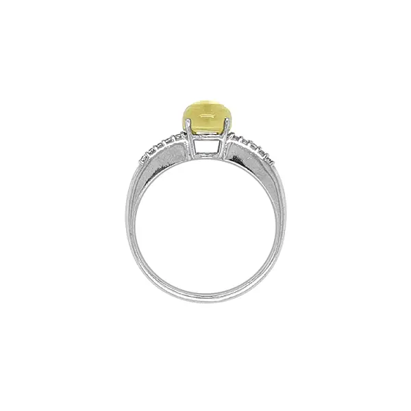 Goldring mit Quarz und Zirkonias