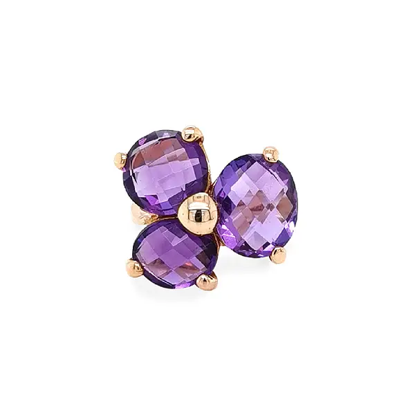 Goldring mit Amethysten