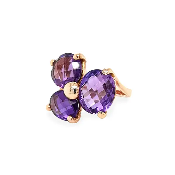 Goldring mit Amethysten