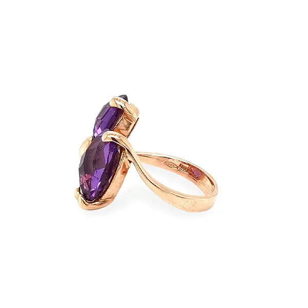 Goldring mit Amethysten