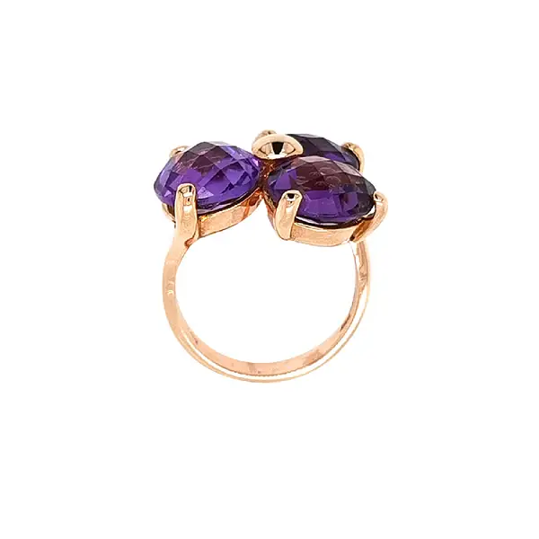 Goldring mit Amethysten