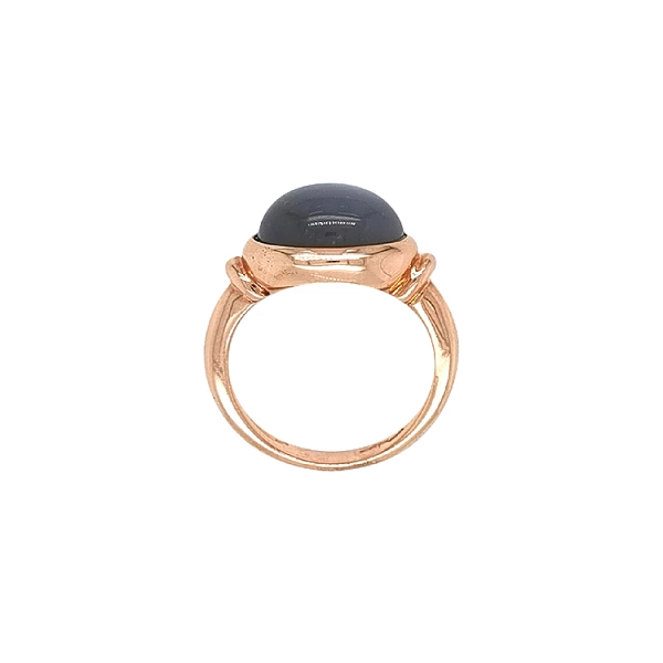 Goldring mit grauem Quarz