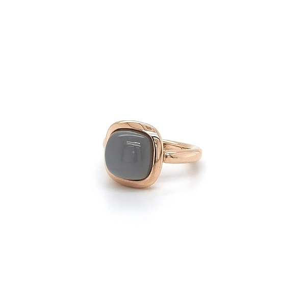 Goldring mit grauem Stein